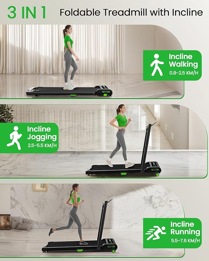 Walking Pad Treadmill, 330lbs Capacity, Compact Walking Pad, 2.5HP Desk Treadmills, 45dB Silent Operation, Foldable Treadmill with Remote Control, for Home Office-FlexoryFit