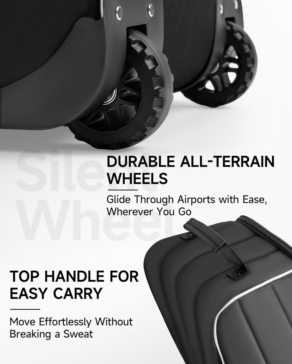 MANUEKLEAR 1680D Nylon Travel Golf Bags Club for Airlines with Wheels, Golf Travel Bags for Airlines with Padded Top, Golf Travel Case Cover with 3 Large Pocket for Golfer