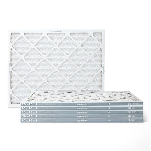 Amazon Basics Merv 5 AC Furnace Air Filter 20x25x1 inches, Pack of 6 (Actual size: 19.75" x 24.75" x 0.75")