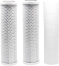 CFS – 3 Pack Replacement Water Filter Kit Includes Carbon Block & Polypropylene Sediment Cartridges Compatible with Krystal Pure KR10 RO System Models – Removes Bad Taste and Odor – White