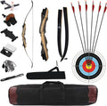 DEERACE Takedown Recurve Bow and Arrow Set 62" Classic Traditional Wooden Bow for Adults Youth Beginner Hunting Targeting Archery