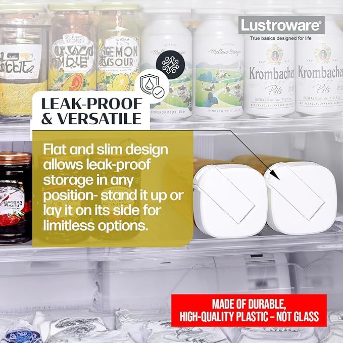 Lustroware QuickFlip Slim Airtight Pitcher - 1.2L (40oz), Heat Resistant, BPA-Free SAN Plastic, Easy Pour, Space-Saving, Made in Japan - White
