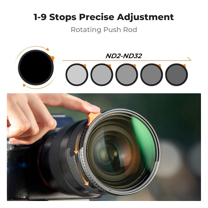 K&F CONCEPT 52mm Black Diffusion Mist 1/4 Effect & Variable ND2-400 ND Lens - Image 5
