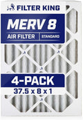 Filter King 37.5x8x1 Air Filter | 4-PACK | MERV 8 HVAC Pleated A/C Furnace by FilterKing