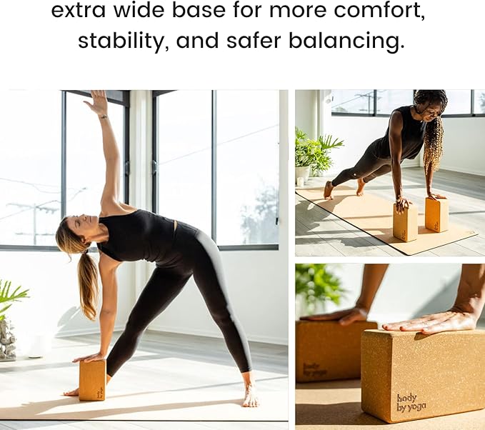 Premium Cork Yoga Blocks - Extra Large Yoga Block 2-Pack or Extra Tall 1-Pack for Inflexible Yogis | Natural, High-Density Cork for Superior Support & Stability | Optional Yoga Strap & Gift Box-FlexoryFit