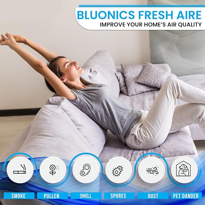Bluonics Fresh Aire 3-Pack Water Air Washer, Night Light 7 LED Changing Colors & White Noise with Bottle of Eucalyptus Fragrance