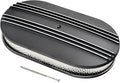 15" Black Aluminum Air Cleaner Assembly Kit Alloy Oval Partial Half Finned by TBAPFS
