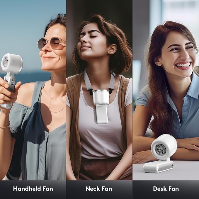 Foldable Handheld Fan, Portable Strong Winds Rechargeable 10000mAh Mini Turbo Fan, Digital Display, 5 Speed Adjustable Personal Small Pocket, Gifts for Women Men Travel Camp Outdoor Office