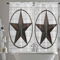 Vintage Farm Western Star Window Valance Curtains, 2 Panel by IDOWMAT