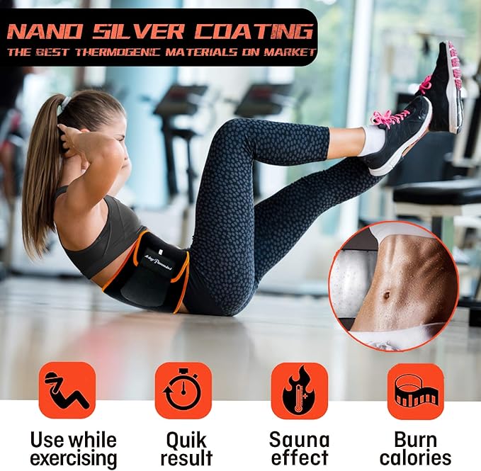 KingPavonini Waist Trimmer for Women & Mens Waist Trainer Sweat Belt Plus Size, Upgraded-FlexoryFit
