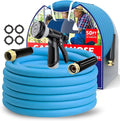Garden Hose 50 ft, Heavy Duty Water Hose 5/8" x 50ft, New Patented Kink Free Water Hose Kink Resistance, Heavy Duty,Flexible and Lightweight, Leak Free, Burst 600 PSI, Drinking Water Safe