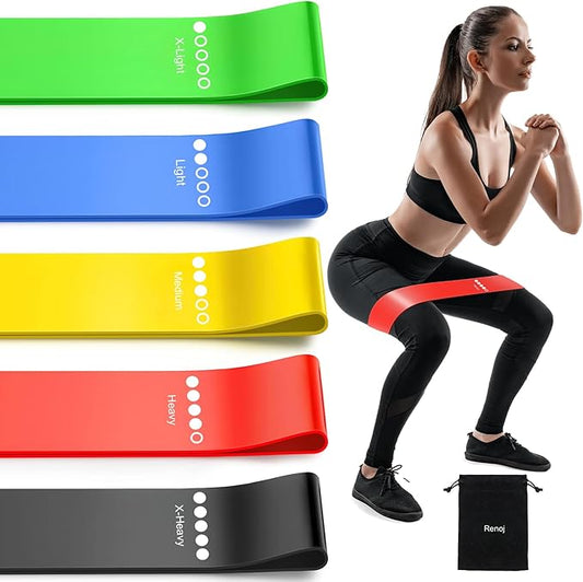 Resistance Bands for Working Out, Elastic Exercice Loop Bands for Physical Therapy, Yoga Starter Set of Stretch Bands for Booty Legs, Pilates Flexbands-FlexoryFit