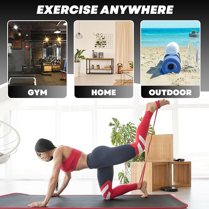Resistance Bands for Working Out, Pull Up Assistance Bands, Exercise Workout Bands Set for Men Women, Stretch Bands for Physical Therapy, Muscle Training, Home Workouts-FlexoryFit