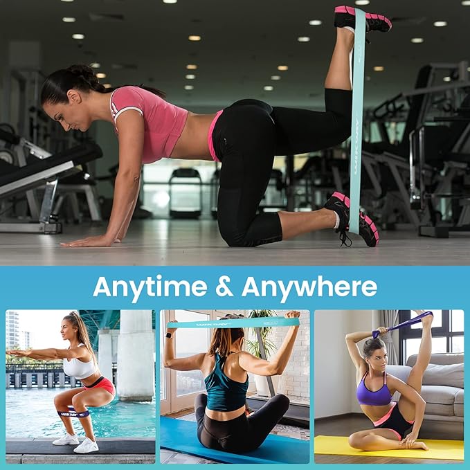 Resistance Bands for Working Out Exercise Loop Bands Workout Bands Set for Men Women Body Stretching, Crossfit Training, Home Workout, Physical Therapy, Booty Legs, Set of 5-FlexoryFit