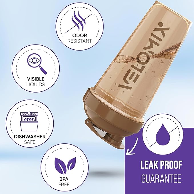 '-4 PACK- 28 oz Protein Shaker Bottle for Protein Mixes - 4x Wire Whisk | Leak Proof Shaker Cups for Protein Shakes | Protein Shaker Bottle Pack | Protein Shake Cup (Brown)-FlexoryFit