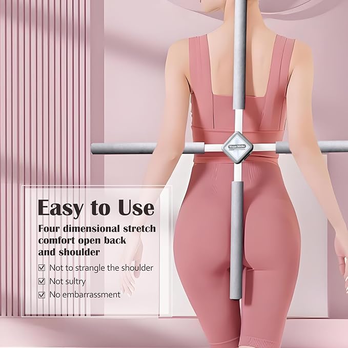 Back Straightener Posture Corrector|Yoga Stick Stretching Tool for Women and Men|Portable Posture Corrector Pole,Stretch Mobility Stick, Physical Workout Exercise Dowel-FlexoryFit