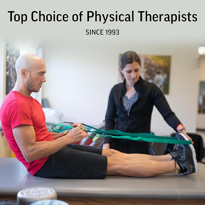 OPTP The Original Stretch Out Strap with Exercise Book, for Flexibility and Mobility Exercises. Stretch Out Straps for Physical Therapy, Yoga Stretching Strap and Knee Therapy Strap. Made in the USA-FlexoryFit