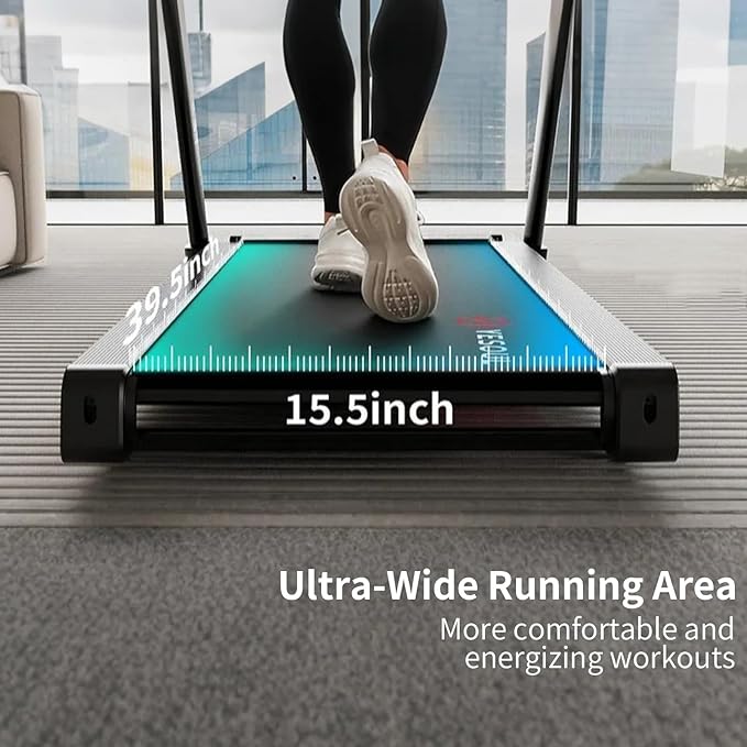 Yesoul Walking Pad Treadmill with 10% Auto Incline, Under Desk Treadmill for Home Walking, Hiking & Running, 300lbs Capacity, Smart App Scenic Routes & Live Classes, Remote & LED Display