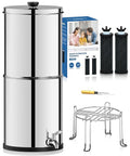 Purewell Gravity-Fed 1.5 Gallon Stainless Steel Countertop Water Filter System – Perfect for Kitchen Use, Camping, and Adventure
