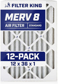 Filter King 12x36x1 Air Filter | 12-PACK | MERV 8 HVAC Pleated A/C Furnace by FilterKing