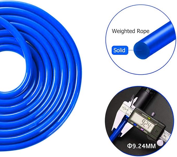 Redify Weighted Jump Rope for Workout Fitness(1LB), Tangle-Free Ball Bearing Rapid Speed Skipping Rope for MMA Boxing Weight-loss,Aluminum Handle Adjustable Length 9MM Fabric Cotton+9MM Solid PVC Rope-FlexoryFit