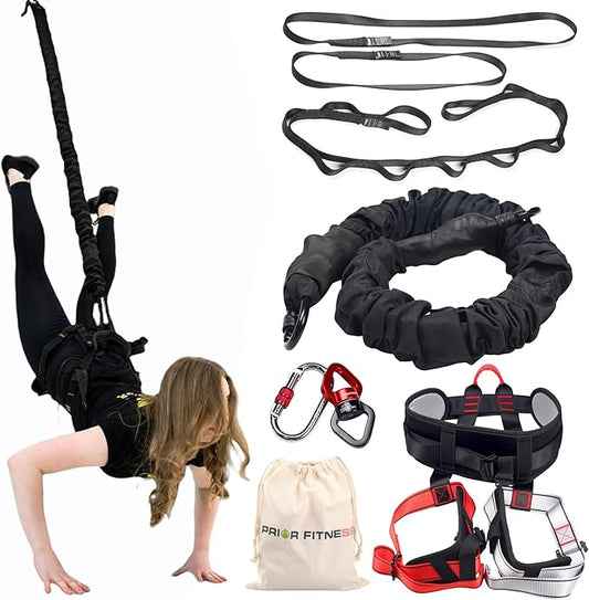 PRIOR FITNESS Bungee Fitness Set Yoga Bungee Cord Rope Resistance Air Dance Rope Exercise Fitness Home Gym Professional Training Equipment-FlexoryFit