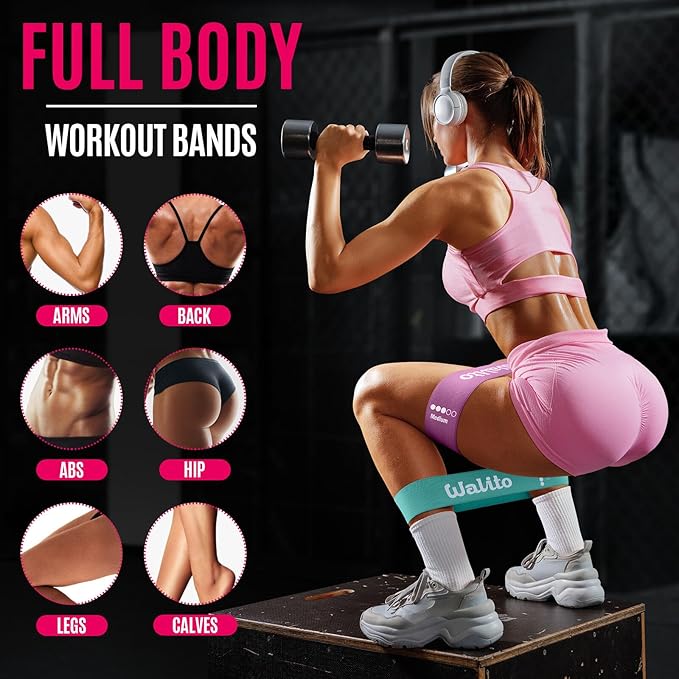 Fabric Resistance Bands for Working Out - Booty Bands for Legs -Glutes Training for Women and Men - Exercise Bands for Squats, Yoga, Physical Therapy -Home Gym Fitness-FlexoryFit