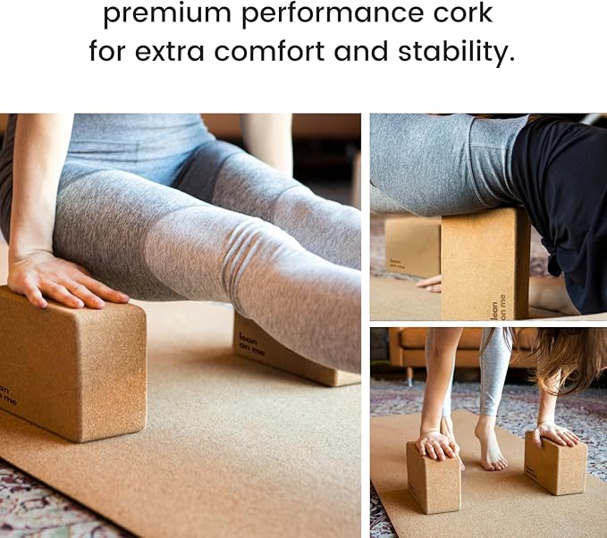 Premium Cork Yoga Blocks - Extra Large Yoga Block 2-Pack or Extra Tall 1-Pack for Inflexible Yogis | Natural, High-Density Cork for Superior Support & Stability | Optional Yoga Strap & Gift Box-FlexoryFit