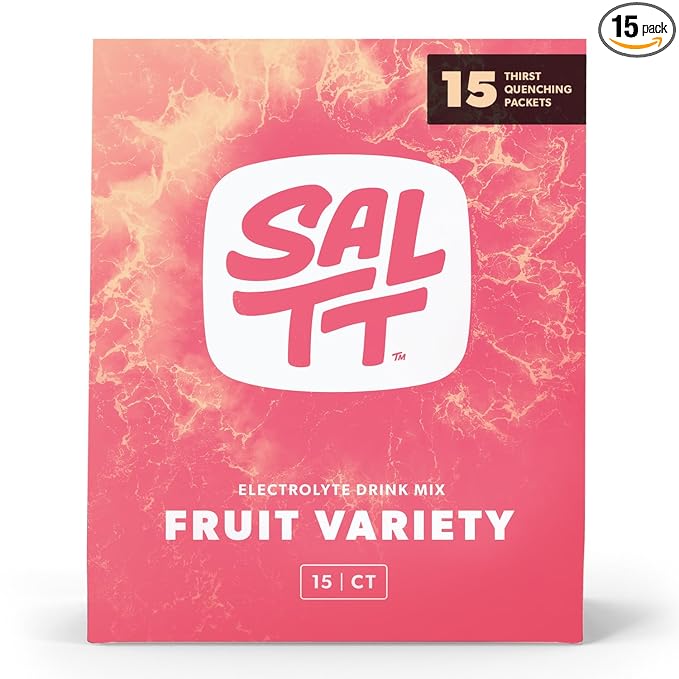 Keto Chow SALTT Electrolytes Powder Packets, Fruit Variety Pack (15 Packets) - Magnesium, Potassium, Sodium, Trace Minerals - Vegan & Gluten Free - Travel Essentials - Made in USA-FlexoryFit