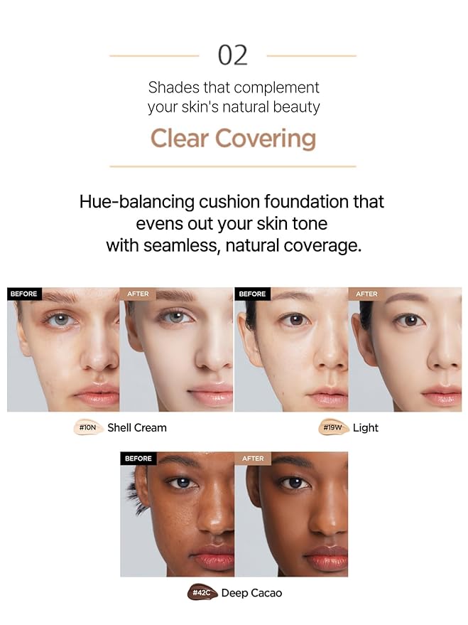 JUNG SAEM MOOL Essential Skin Nuder Cushion 30C Cinnamon 0.49 Fl Oz, No Refill, Natural Radiant Finish Cushion Foundation with Buildable Coverage, Lightweight Texture, Korean Foundation Makeup-FlexoryFit