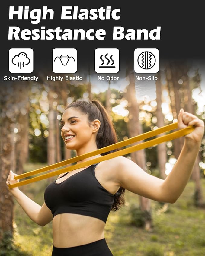 Zacro Resistance Bands, 6 Resistance Levels Pull Up Assistance Bands, Exercise Bands for Men&Women, Heavy Duty Resistance Band Set with Door Anchor, for Working Out, Muscle Training, Physical Therapy-FlexoryFit
