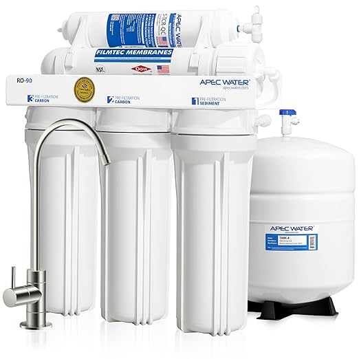 APEC Water RO-90, 5-Stage Under Sink Reverse Osmosis Water Filter System by APECWaterSystems