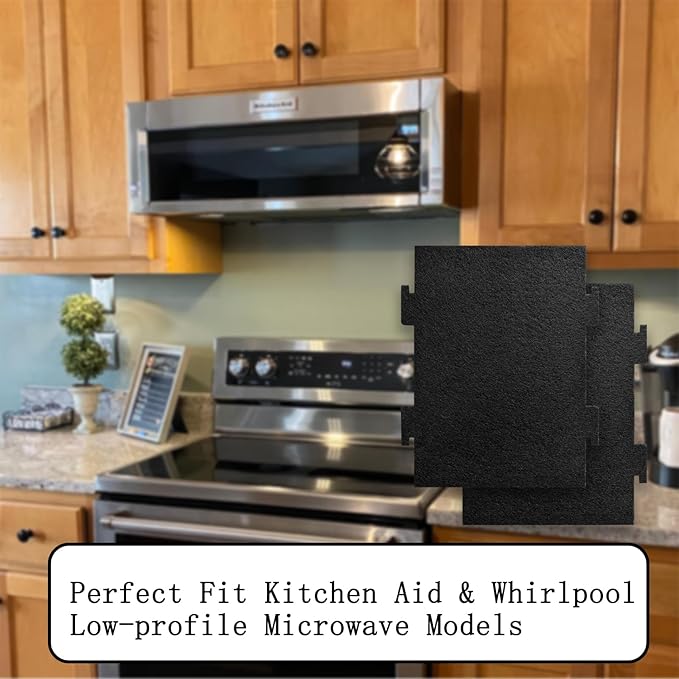 4 Pack Activated Charcoal Air Filters Compatible with Whirlpool Over-The-Range Microwaves, for Over The Range Microwave Hood Models YKMLS311, YWML55011, WML75011