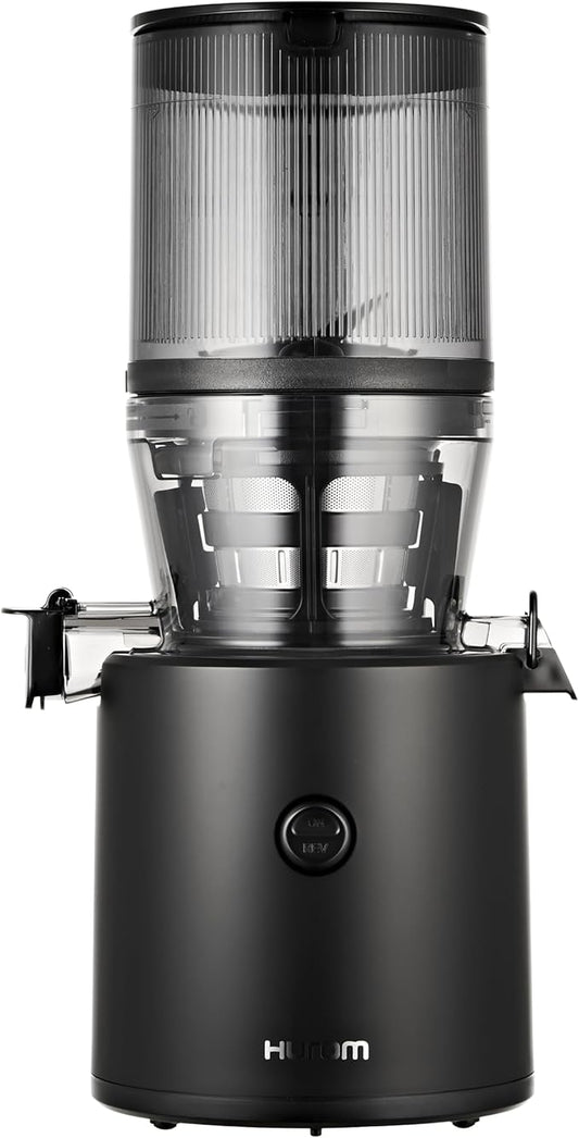 Hurom H320 Cold Press Juicer Machine, Easy to Clean Masticating Slow Juicer, Coarse Strainers, Self-Feeding, Hands Free, Family Size, Quiet Motor, Easy Assembly (Black)-FlexoryFit