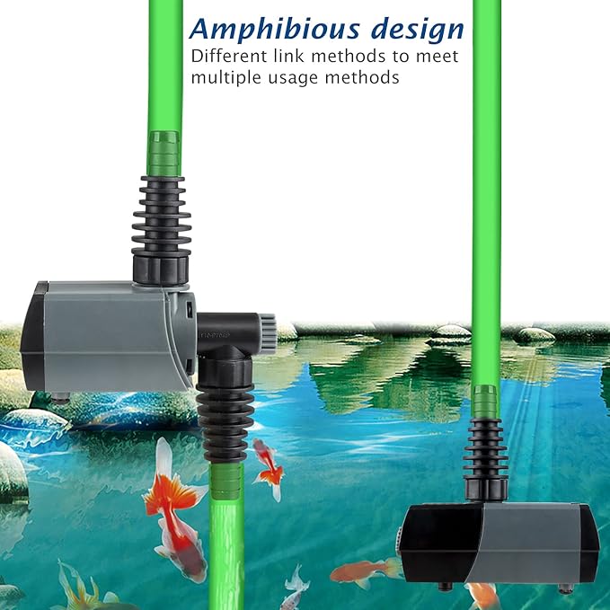 WaterRebirth (HSUP-1400F) Submersible Water Pump With Fountain Jets - Pond Pump - Submersible Pump - Water Fountain Pump - Aquarium Pump
