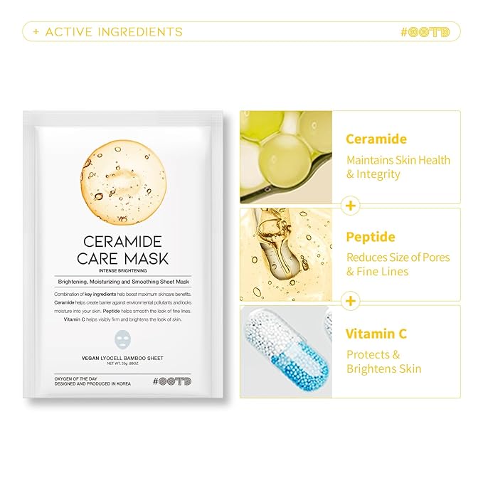 Hydrating Soothing Sheet Masks Gift Set for Skincare, Korean Vegan Sheet Mask for Dry, Sensitive Skin, Calming, Smoothing, Brightening, Collagen, Ceramide, Cica, Hyaluronic Acid 30EA-FlexoryFit