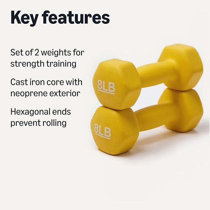Amazon Basics Neoprene Dumbbell Hand Weights for Exercise and Muscle Toning-FlexoryFit