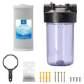 Airthereal Whole House Water Filter Housing, 10" x 4.5" Sediment Carbon Cartridge Universal Housing, Pre-Filtration System for Well and City Water with 1" NPT Port and Include 1-Pack CTO Filter