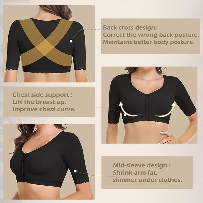 JOYSHAPER Upper Arm Shapers for Women Compression Sleeves Shapewear Crop Top Slimming Arm Slimmer Vest-FlexoryFit