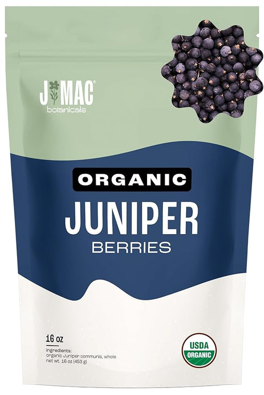 J MAC BOTANICALS, Organic Whole Juniper Berries, Certified USDA Organic, juniper for herbal infusions, seasoning beef, pork, turkey brine, soups, cocktail bombs-FlexoryFit