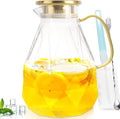 Yirilan Glass Pitcher, 3 Liter Water Carafe With Lid, Iced Tea Pitcher for Fridge