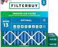 Filterbuy 10x10x2 Air Filter MERV 13 (MPR 1900) Health Defense Replacement (3-Pack), Electrostatic Pleated HVAC AC Furnace Filters, Made in USA (Actual Size: 9.50 x 9.50 x 1.75)