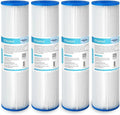 Membrane Solutions 20 Micron Pleated Polyester Sediment Water Filter 10"x2.5" Replacement Cartridge Universal Whole House Pre-Filter Compatible with W50PE, WFPFC3002, SPC-25-1050, FM-50-975 - 4 Pack