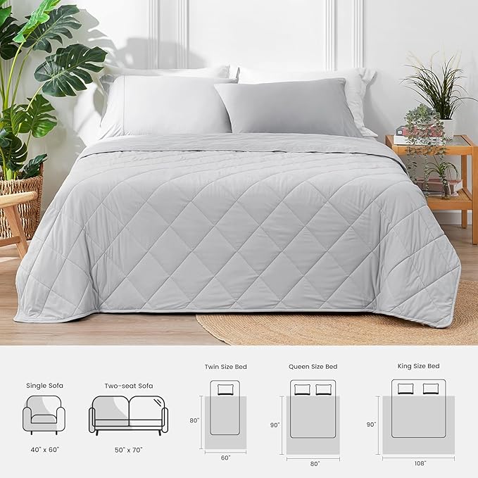 Cozy Bliss Cooling Blanket for Hot Sleepers, Q-Max 0.4 Cooling Comfort Queen Size, Cold Blankets for Night Sweats Sleeping, Ultra-Cool Lightweight Breathable Summer Blanket for Bed