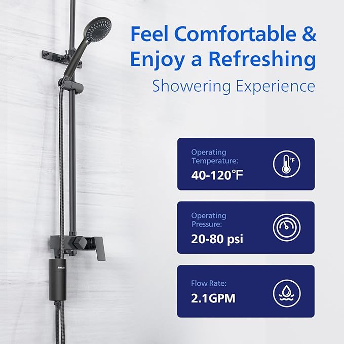Philips Shower Filter Water Softener, Shower Filtration with Double Mesh & NSF Certified KDF Material, Reducing Chlorine/Impurities/Rust Sediments for Handheld Shower head, Black(Shower Filter Set)