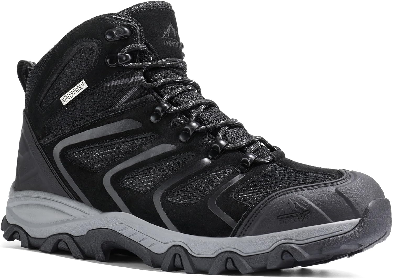 NORTIV 8 Men's Ankle High Waterproof Hiking Boots Outdoor Lightweight Shoes Trekking Trails Armadillo