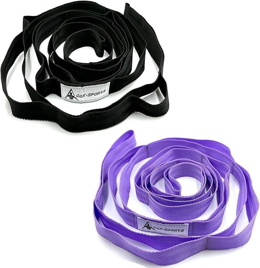Stretching Strap Yoga Strap with Loops, Stretch Straps for Physical Therapy, Non-Elastic Exercise Strap for Pilates, Dance and Gymnastics with Workout Guide-FlexoryFit