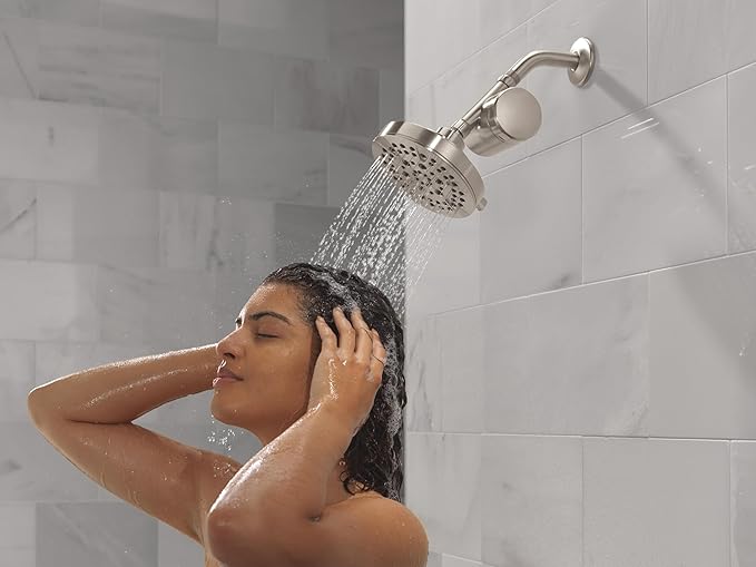 Delta Faucet Clarifi Standard Shower Filter Attachment with Filter, Shower Water Filter, Shower Head Filter, Stainless 7SF100-SS