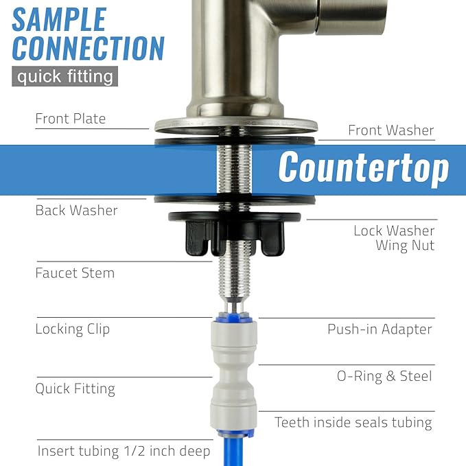 iSpring GA1-ORB Lead-Free Reverse Osmosis, Kitchen Bar Sink RO Drinking Water Faucet, Contemporary Style, High Spout, Oil Rubbed Black - 1/4"