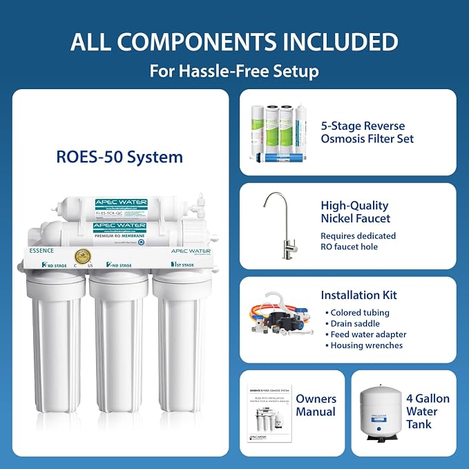 APEC Water ROES-50, 5-Stage Under Sink Reverse Osmosis Water Filter System - Image 3